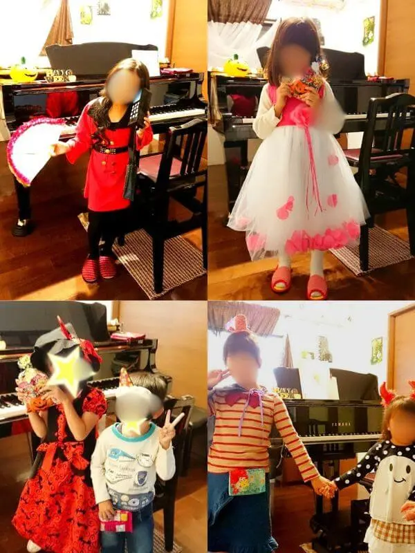 N piano music schoolのハロウィン仮装レッスン2018に参加した生徒たちの仮装集合写真（その②）