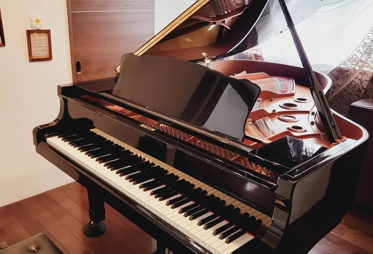 自然光があふれるグランドピアノのレッスン室（小山市のピアノ教室 N piano music school）