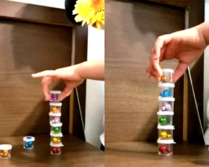 小山市 N piano music school ピアノ体験レッスン 鐘を積み重ねる子ども